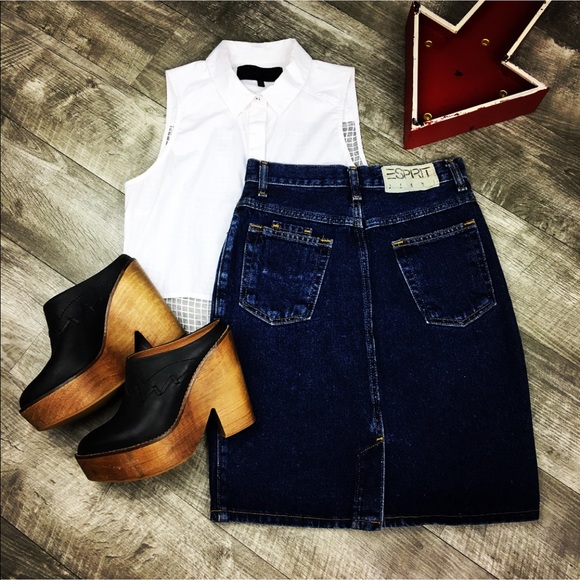 ⚡️Vintage ⚡️ESPRIT High Waisted Denim Skirt. - Picture 2 of 8